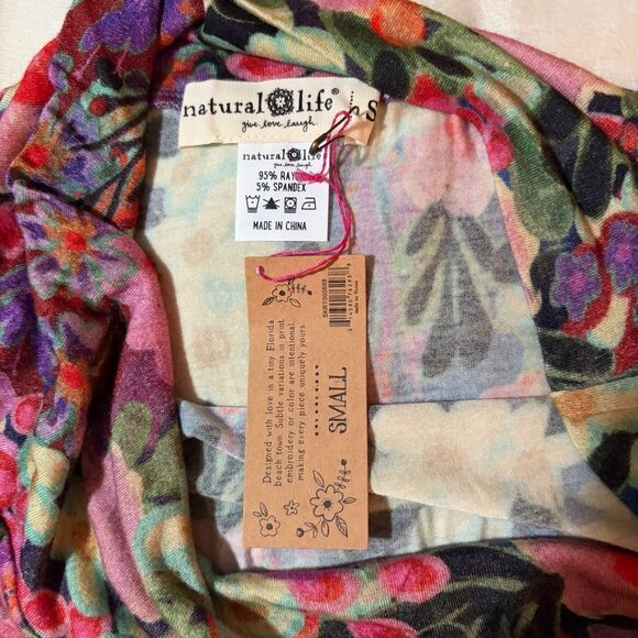Natural Life Live-In-It Knit ButterSoft Floral Mini Skirt Pink Multicolor S NWT - Picture 12 of 12